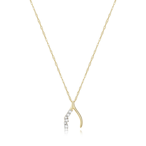 Charles Garnier 14K Gold Diamond Rope Chain Pendant Necklace - 0.072 ctw