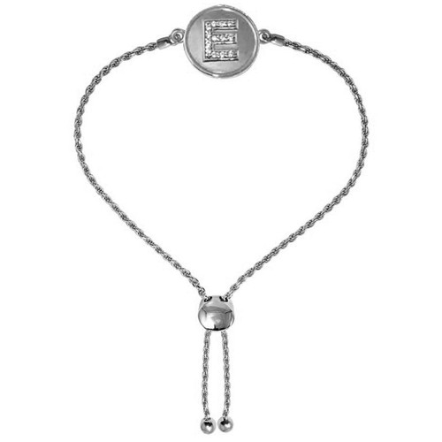 Charles Garnier Rhodium-Plated Sterling Silver Cubic Zirconia Rope Chain Bracelet