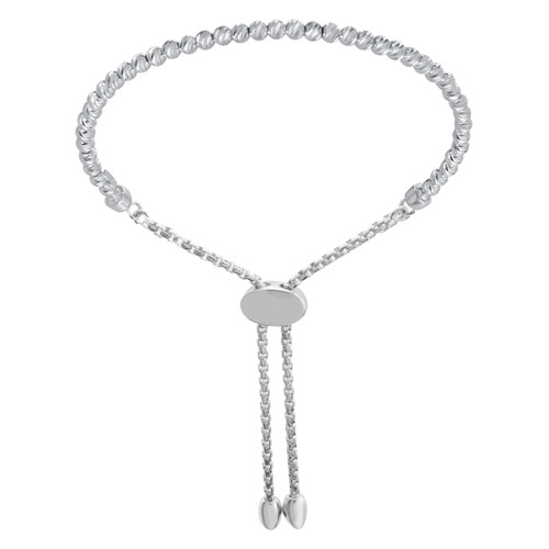 Charles Garnier Rhodium-Plated Sterling Silver Round Box Chain Bracelet - 9"