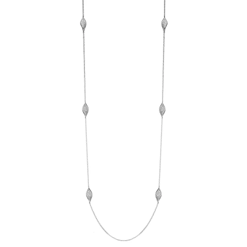 Charles Garnier Gold/Rhodium-Plated Sterling Silver Cubic Zirconia Faceted Rolo Necklace - 36"