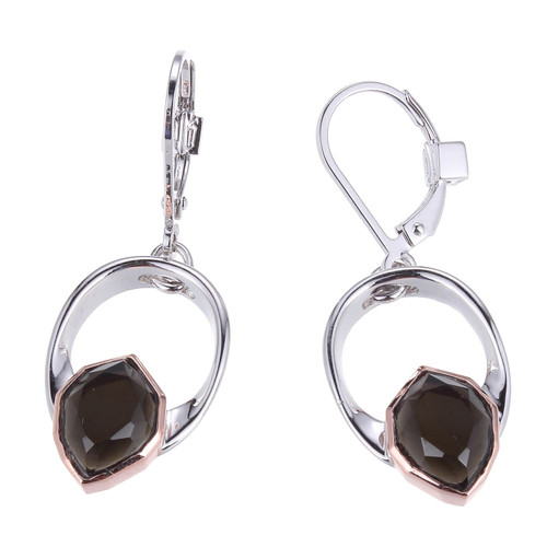 ELLE Rose-Gold & Rhodium-Plated Sterling Silver Polished Earrings - 10 × 7.5 × 3mm