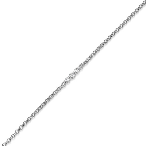 M by Monte Luna Rhodium-Plated Sterling Silver Five-Stone Lab-Created Diamond Station Bracelet