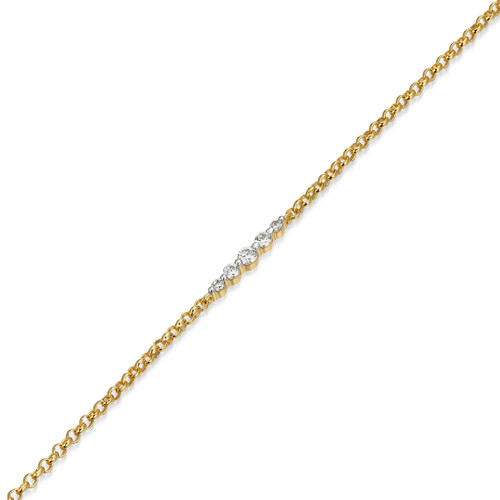 M by Monte Luna Gold-Plated Sterling Silver Five-Stone Lab-Created Diamond Station Bracelet