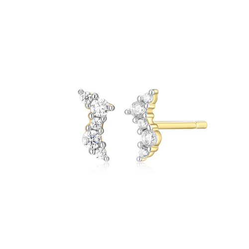 M by Monte Luna Gold-Plated Sterling Silver Scattered Lab-Created Diamond Stud Earrings