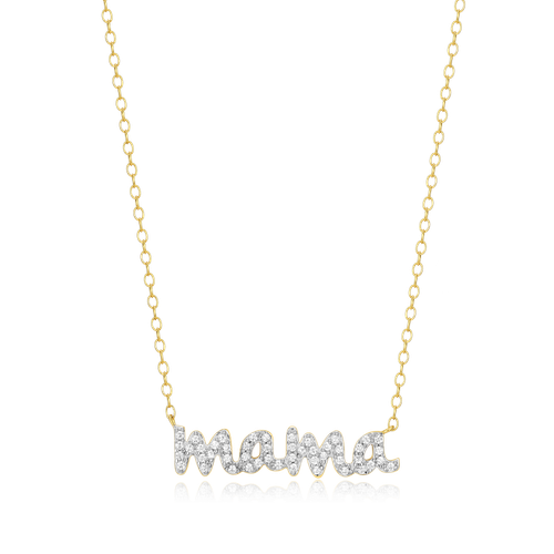 M by Monte Luna Gold-Plated Sterling Silver Lab-Created Diamond Mama Statement Necklace
