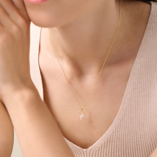 M by Monte Luna Gold-Plated Sterling Silver Lab-Created Diamond Lighting Pendant Necklace