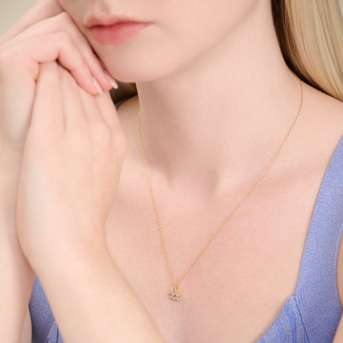 M by Monte Luna Gold-Plated Sterling Silver Lab-Created Diamond Aquarius Constellation Pendant Necklace