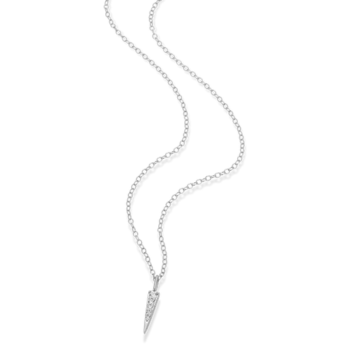 M by Monte Luna Rhodium-Plated Sterling Silver Pave Dagger Lab-Created Diamond Pendant Necklace