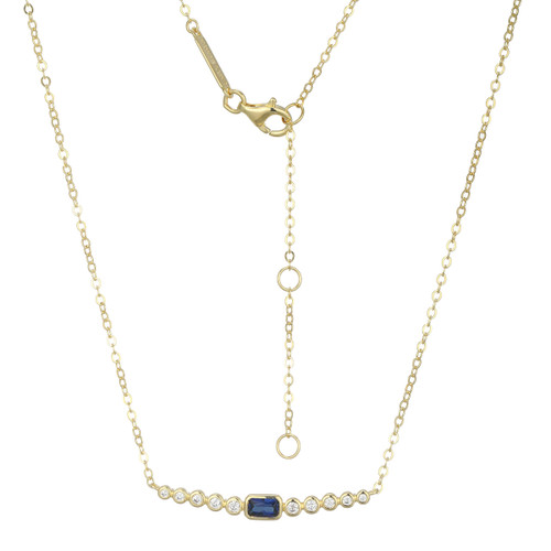M by Monte Luna Gold-Plated Sterling Silver Lab-Created Blue Sapphire & Lab-Created Diamond Bar Necklace