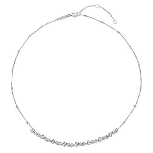 M by Monte Luna Rhodium-Plated Sterling Silver Lab-Created Diamond Abacus Bead Necklace