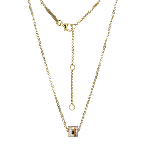 M by Monte Luna Gold-Plated Sterling Silver Rondelle Charm Lab-Created Diamond Necklace