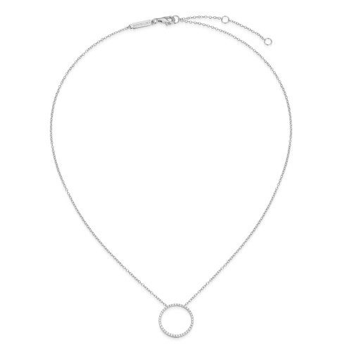 M by Monte Luna Rhodium-Plated Sterling Silver Open Circle Lab-Created Diamond Friendship Necklace