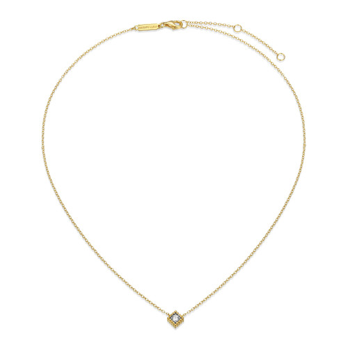 M by Monte Luna Gold-Plated Sterling Silver Lab-Created Diamond Beaded Halo Necklace