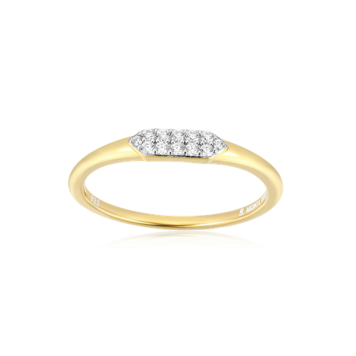 M by Monte Luna Gold-Plated Sterling Silver Lab-Created Diamond Long Hex Stackable Ring