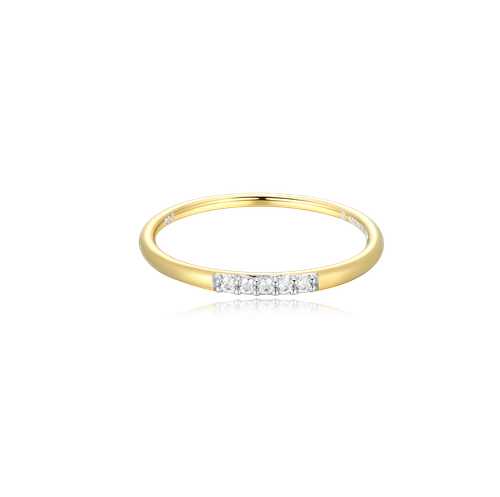 M by Monte Luna Gold-Plated Sterling Silver Lab-Created Diamond Line Stackable Ring