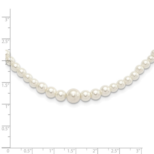 1928 Jewelry Gold-Tone Clasp 2 mm to 8 mm Ivory Simulated Pearl Graduated Strand 18 Inch Necklace - View 2