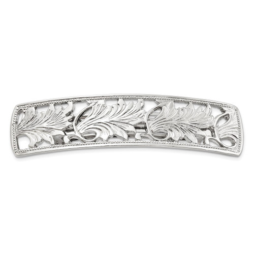 1928 Jewelry Silver-Tone Ornate Leaf Motif Hair Barrette