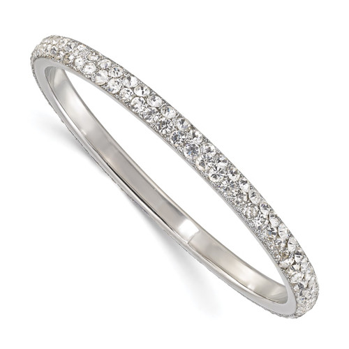 1928 Jewelry Silver-Tone Clear Crystal Slip-on Bangle Bracelet