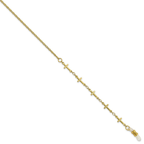 1928 Jewelry Gold-Tone Cross Accent Eyeglass Holder 32 Inch Chain - View 2