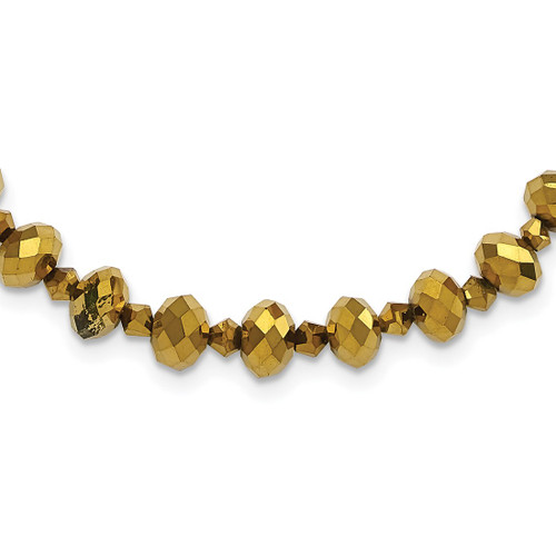1928 Jewelry Brass-Tone Light Colorado Faceted Glass Beads Adjustable 16 Inch Necklace with 2 Inch Extension