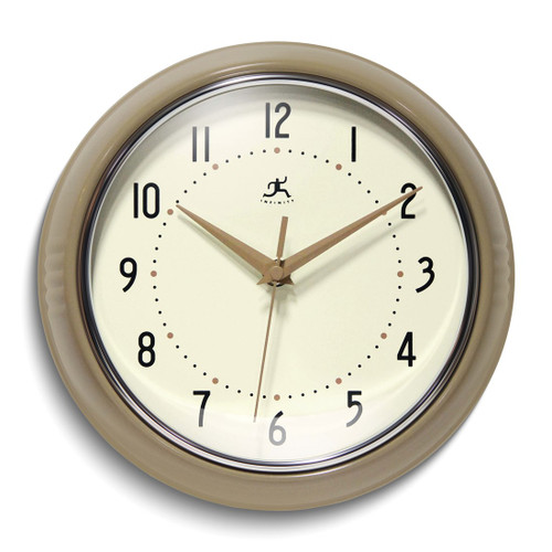 Latte Retro 9.5 Inch Metal Wall Clock