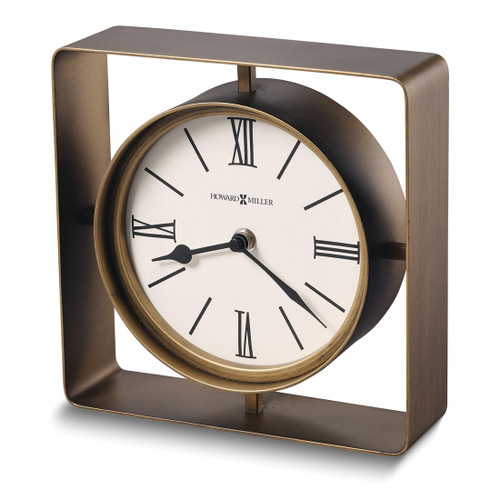 Howard Miller Niall Antiqued Brushed Brass-Finish Accent Clock