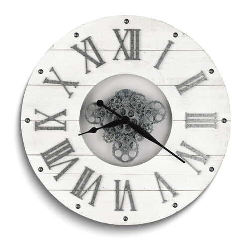 Howard Miller Sky Gallery 27 Inch Antique White Wood Finished Wall Clock