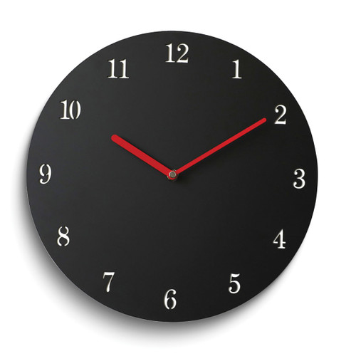 Black Minimalist 11.5 Inch Silent Quartz Movement Wall Clock