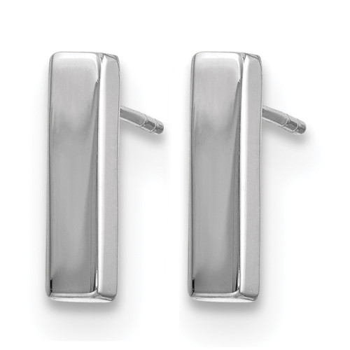 Rhodium-Plated 10K White Gold Polished Post Drop Earrings, 12.5 mm - View 2