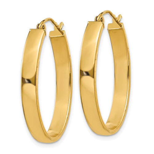 10K Yellow Gold Hollow Lightweight Oval Hoop Earrings, 27.75 mm - View 2