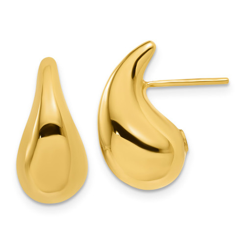 JBN 14K Yellow Gold Polished 20.0 mm Teardrop Stud Earrings