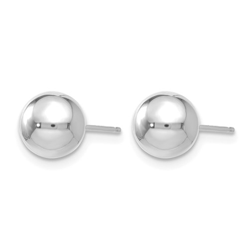 Rhodium-Plated 14K White Gold Hollow Polished 7 mm Ball Stud Earrings - View 2