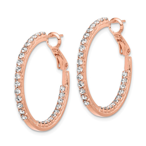 Flash Rose-Tone Crystal In & Out Hoop Earrings, 29.21 mm - View 2