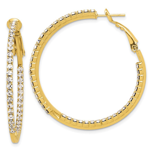 Flash Gold-Tone Crystal In & Out Hoop Earrings, 42.19 mm