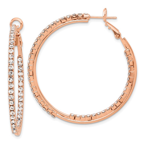 Flash Rose-Tone Crystal In & Out Hoop Earrings, 42.19 mm