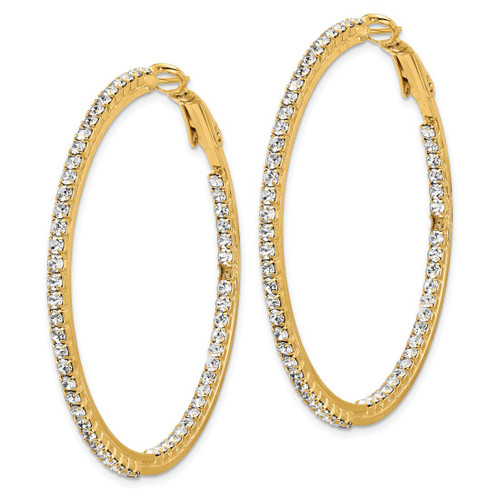 Flash Gold-Tone Crystal In & Out Hoop Earrings, 49.52 mm - View 2
