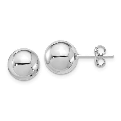 Rhodium-Plated 14K White Gold (10 mm) Ball Stud Earrings