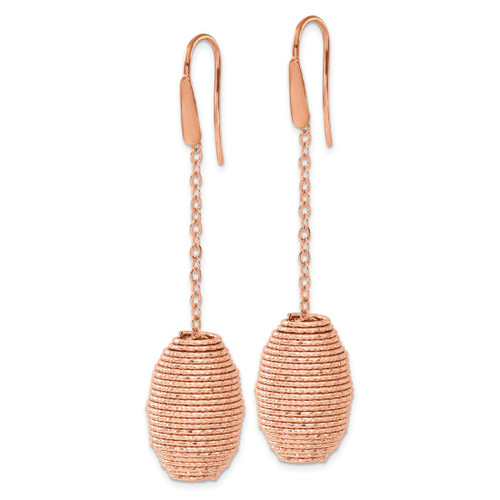 Bronze Diego Massimo Rose-Tone Hive-Shape Dangle French Wire Earrings, 65 mm - View 2