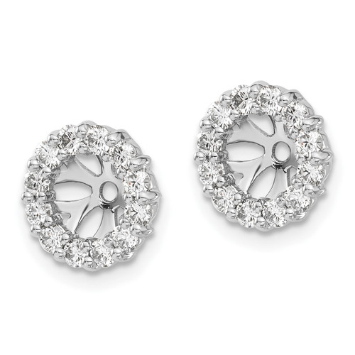 Rhodium-Plated 10K White Gold 0.72ct Diamond Earring Jackets, 10 mm - View 2