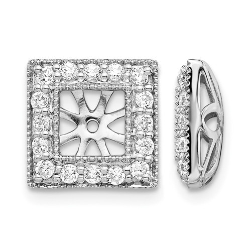 Rhodium-Plated 14K White Gold 0.48ct Lab-Grown Diamond with 4.75 mm Earring Jacket, 10.9 mm Long