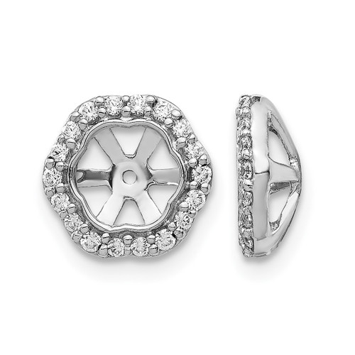 Rhodium-Plated 14K White Gold 0.248ct Lab-Grown Diamond with 5 mm Opening Earring Jackets, 9 mm Long