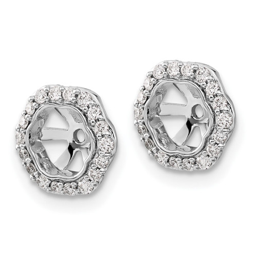 Rhodium-Plated 14K White Gold 0.248ct Lab-Grown Diamond with 5 mm Opening Earring Jackets, 9 mm Long - View 2