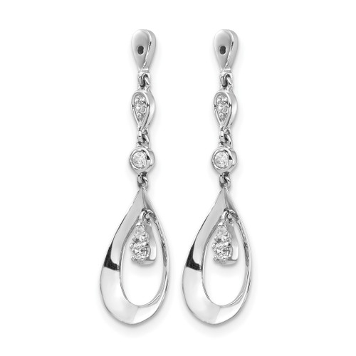 Rhodium-Plated 14K White Gold 0.12ct Lab-Grown Diamond Teardrop Dangle Earring Jackets, 28.9 mm - View 2