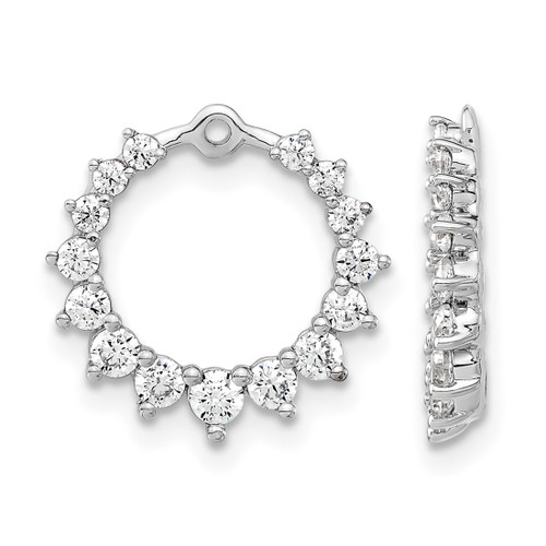 Rhodium-Plated 14K White Gold 1.507ct Lab-Grown Diamond Circle Earring Jackets, 14.3 mm