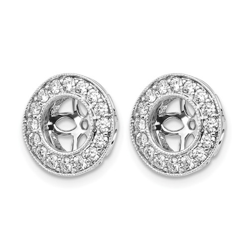Rhodium-Plated True Origin 14K White Gold 0.48ct Lab-Grown Diamond for 5.5-6 mm Studs Earring Jackets, 11 mm Long - View 2