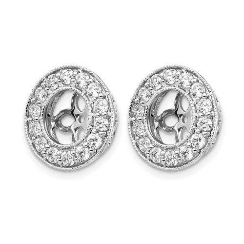 Rhodium-Plated True Origin 14K White Gold 0.98ct Lab-Grown Diamond for 6-6.5 mm Studs Earring Jackets, 13.5 mm Long - View 2