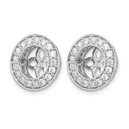 Rhodium-Plated True Origin 14K White Gold 0.51ct Lab-Grown Diamond for 6.5-7 mm Studs Earring Jackets, 12 mm Long - View 2