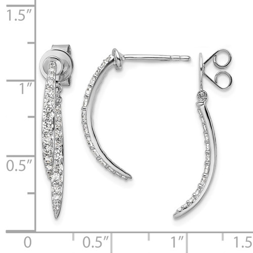 Rhodium-Plated 14K White Gold 0.637ct Lab-Grown Diamond Front and Back Dangle Earrings, 26.3 mm - View 2