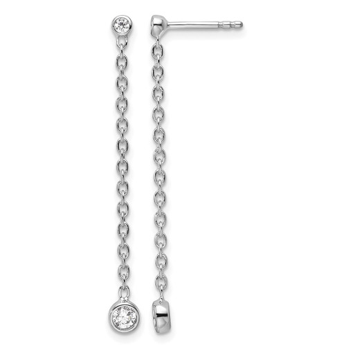 Rhodium-Plated 14K White Gold 0.27ct Lab-Grown Diamond Dangle Earrings, 40.55 mm