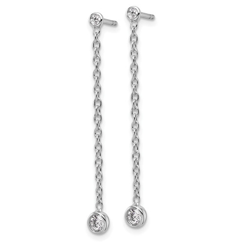 Rhodium-Plated 14K White Gold 0.27ct Lab-Grown Diamond Dangle Earrings, 40.55 mm - View 2